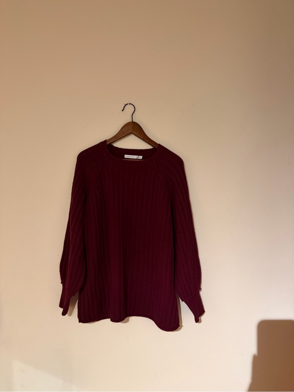 Altar'd State Deep Wine Ribbed Knit Sweater